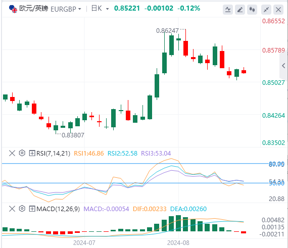 欧元/英镑今日货币走势预测（2024年8月20日）