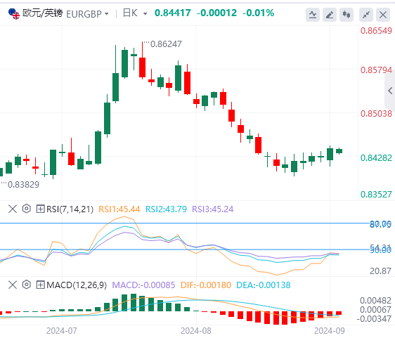 今日欧元/英镑货币走势图分析（2024年9月9日）