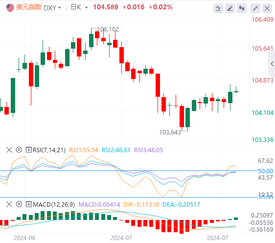 今日美元指数汇率走势预测（2024年7月30日）