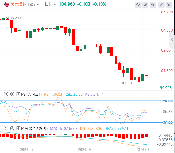 今日美元指数实时汇率走势预测（2024年8月29日）
