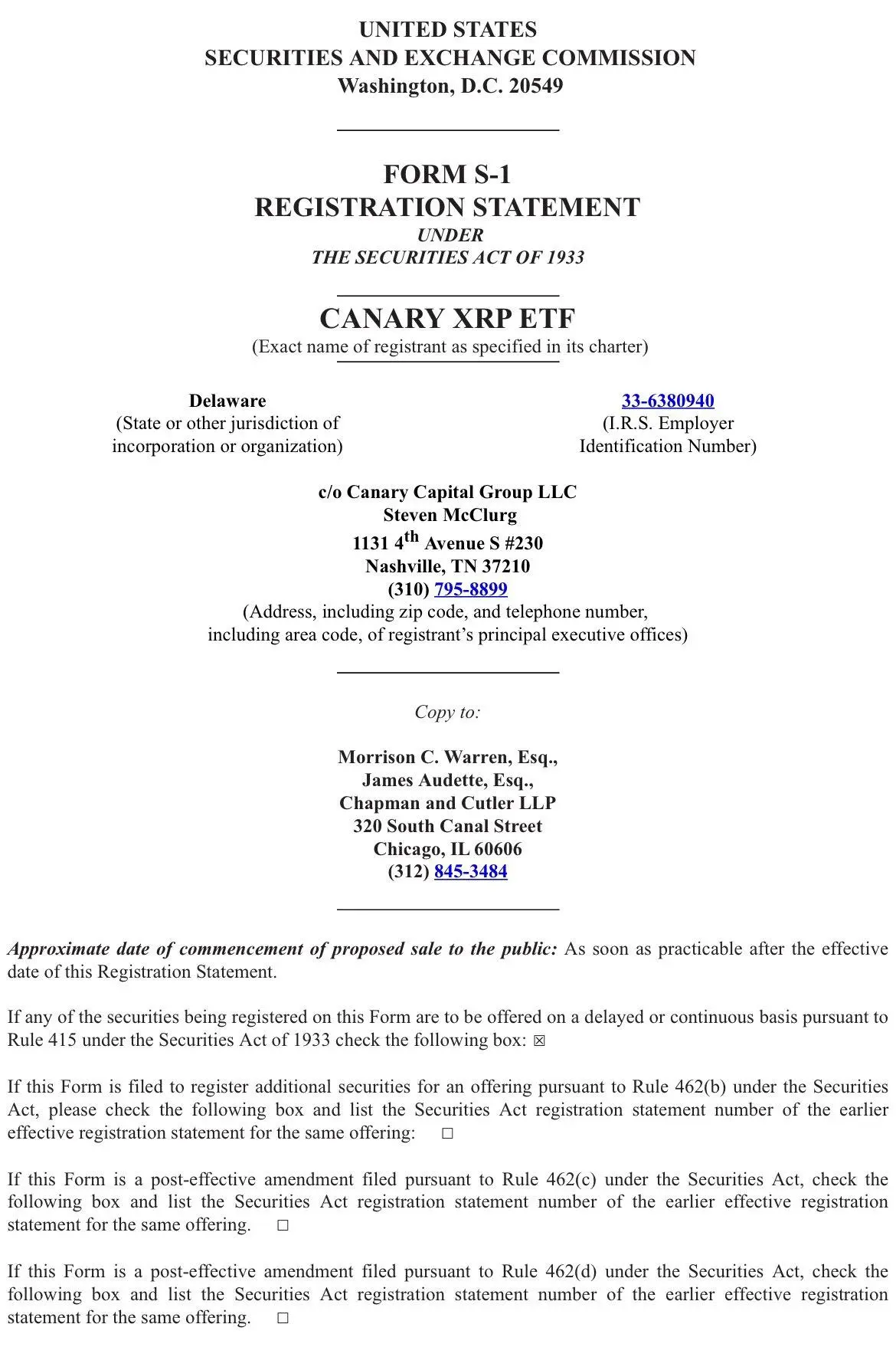 仅成立一个月的加密公司 Canary Capital 紧随 Bitwise 申请 XRP ETF，获批关键因素或为美国大选结果