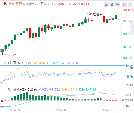 今日英镑/日元货币走势图分析（2024年11月6日）