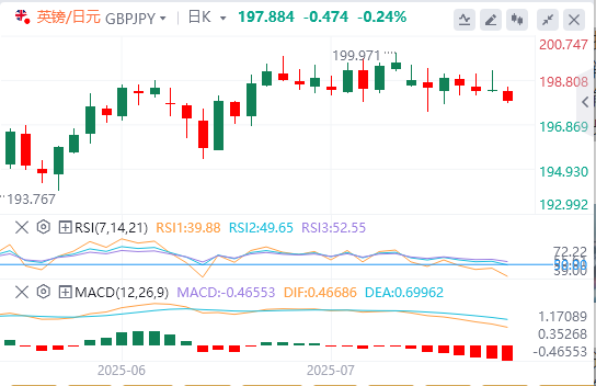 今日英镑/日元货币走势图分析（2025年7月29日）