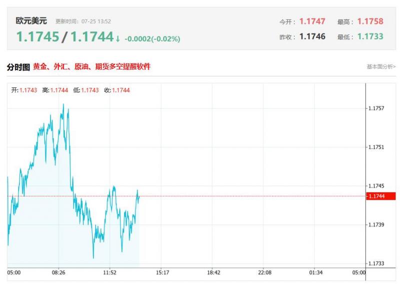 今日欧元兑美元汇率价格最新走势分析（2025年07月25日）
