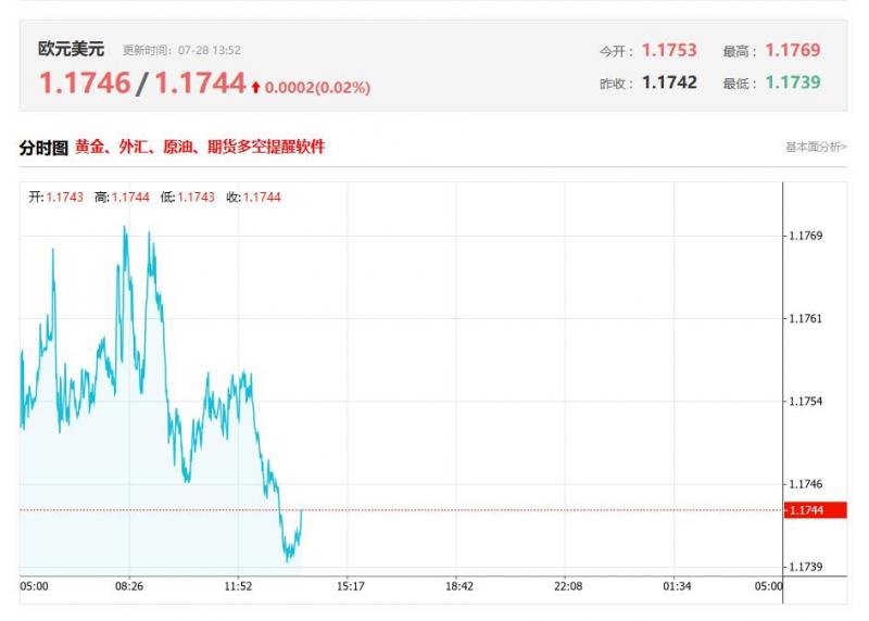 今日欧元兑美元汇率价格最新走势分析（2025年07月28日）
