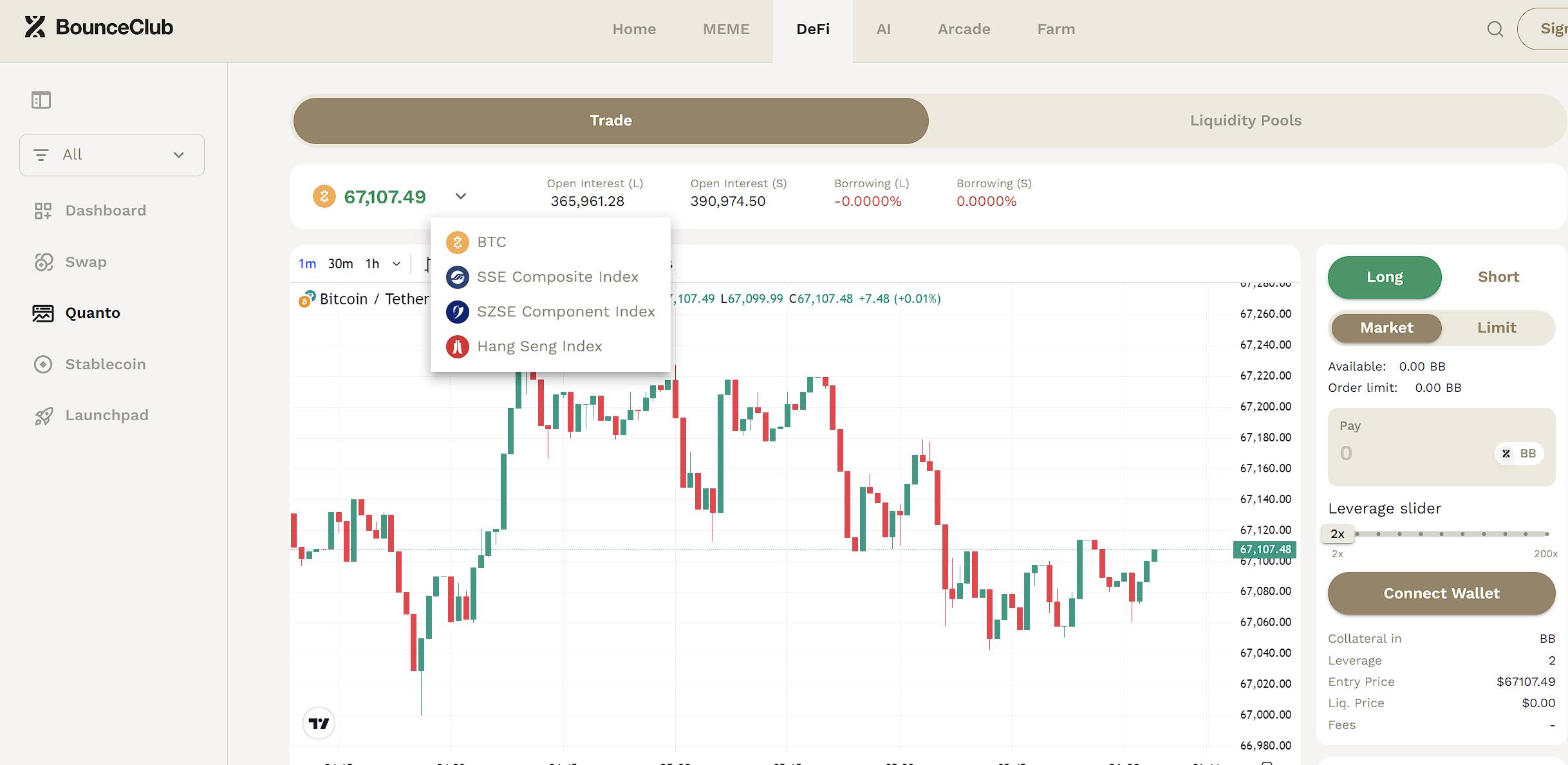 BounceBit DeFi 平台上线比特币、股市指数等交易