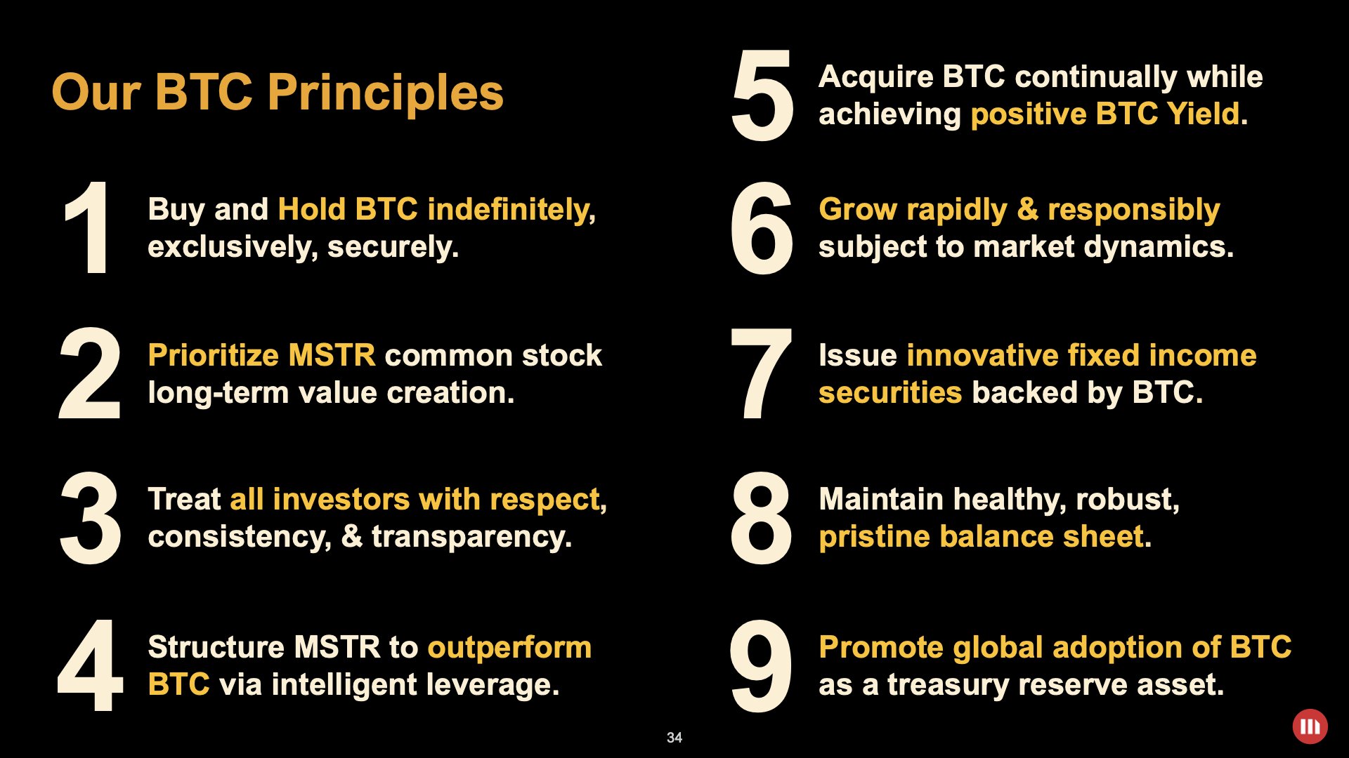 Michael Saylor公布MicroStrategy的9条BTC原则