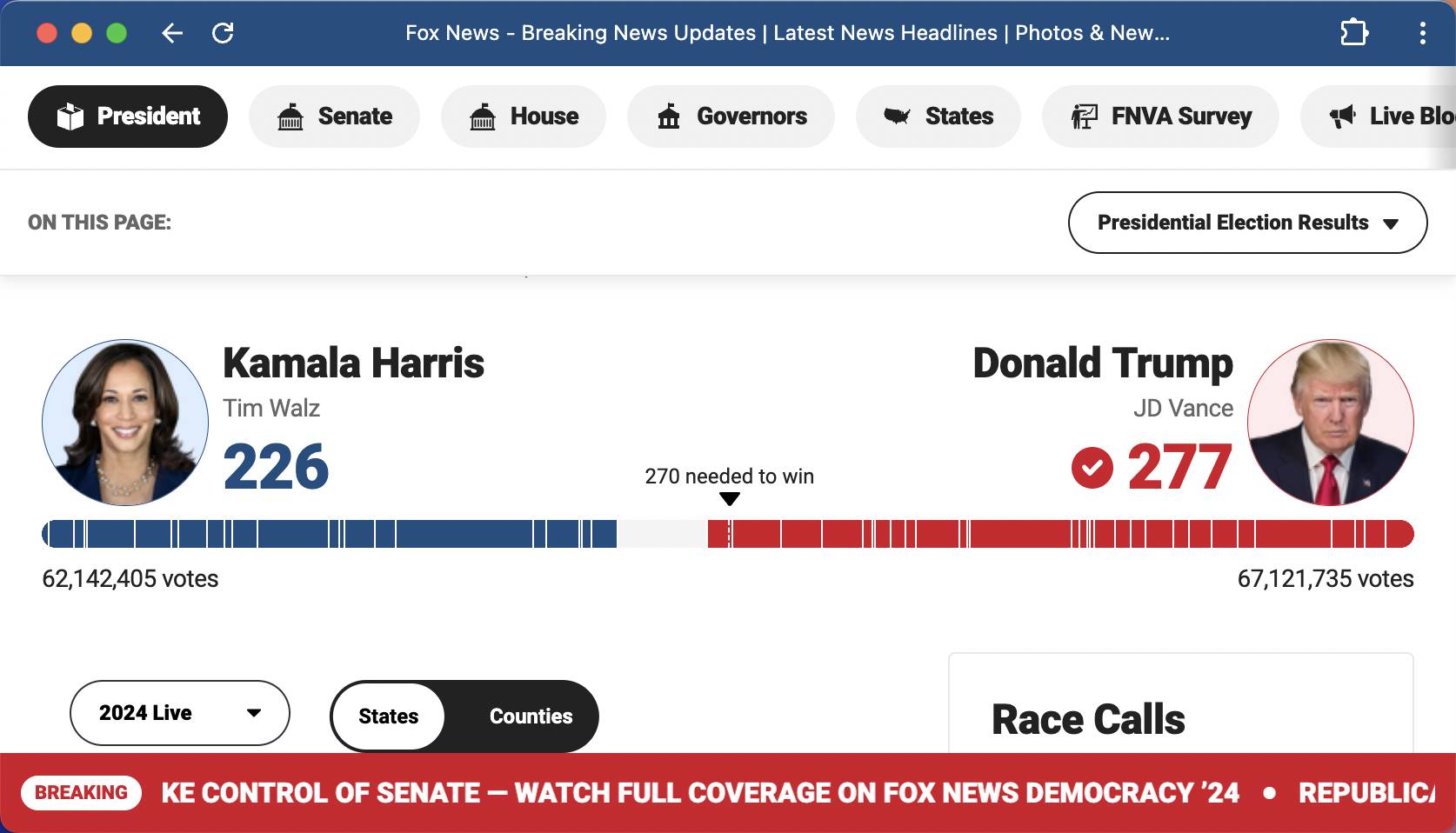 FOX NEWS：特朗普赢得美国总统大选