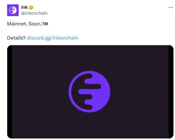 Kraken L2 网络 Ink 预告即将上线主网