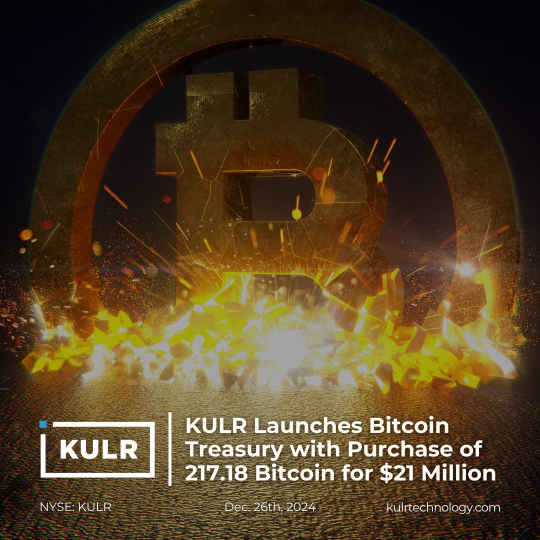 美上市公司 KULR 斥资 2100 万美元购入约 217 枚比特币,均价 96556 美元