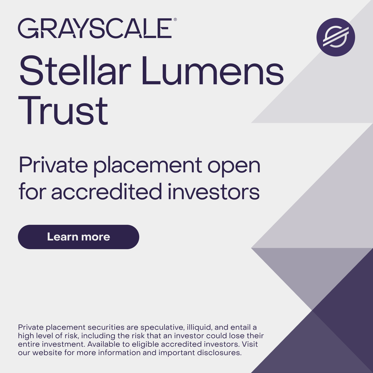灰度宣布其 Stellar Lumens Trust 已面向合格投资者开放