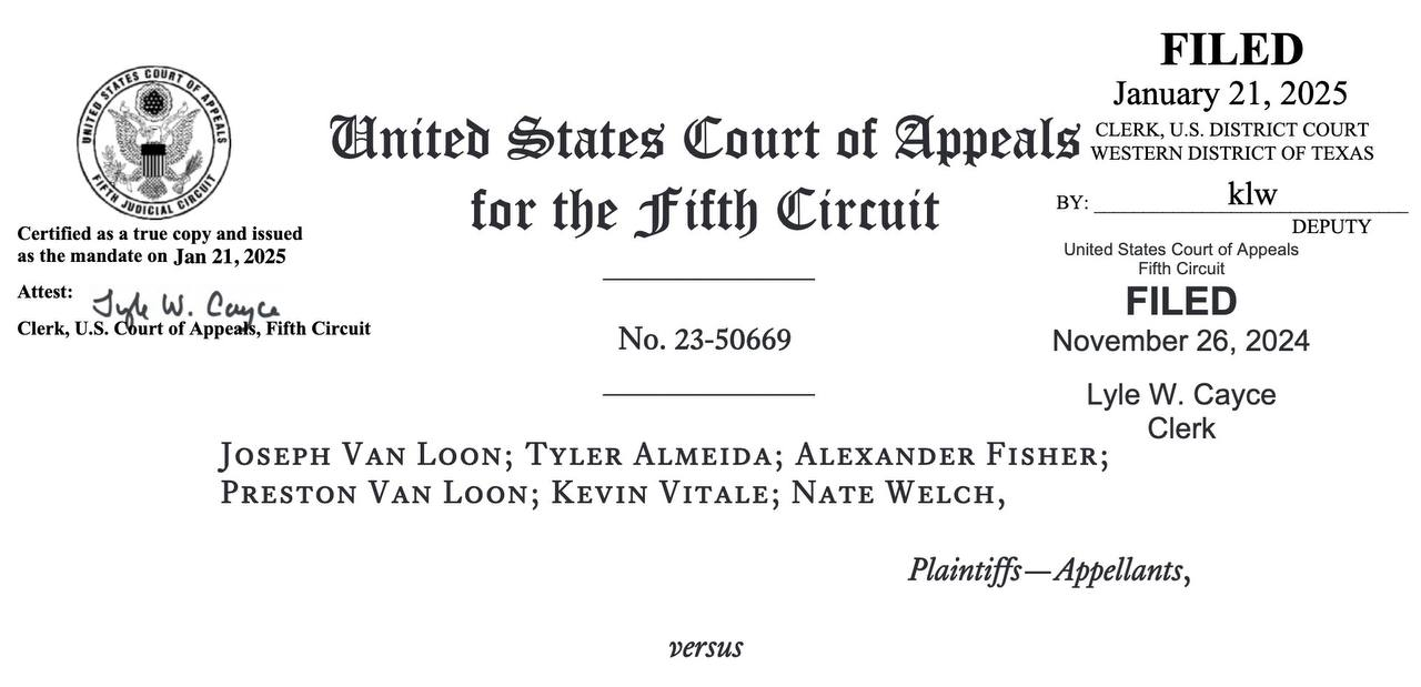 法院解除 OFAC 对 Tornado Cash 制裁