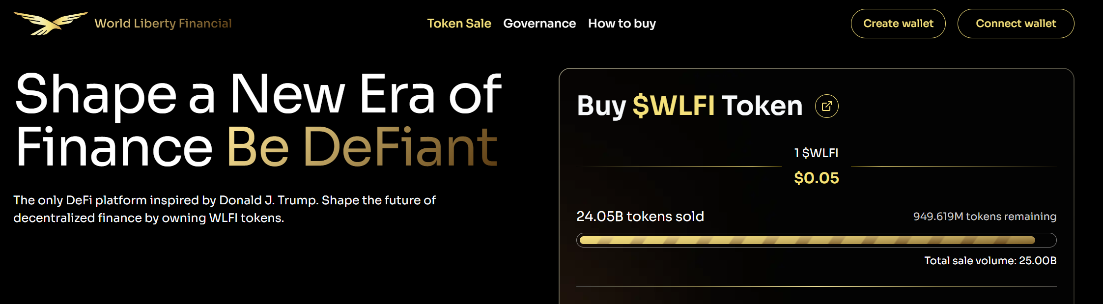 特朗普家族加密项目 WLFI 新增 5% 份额已售出 81%
