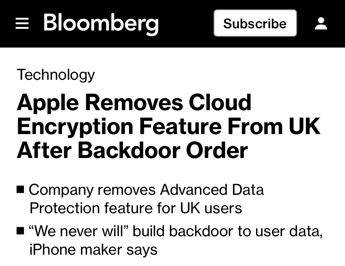 Apple 已针对英国用户移除云加密功能，坚称拒绝设置数据后门