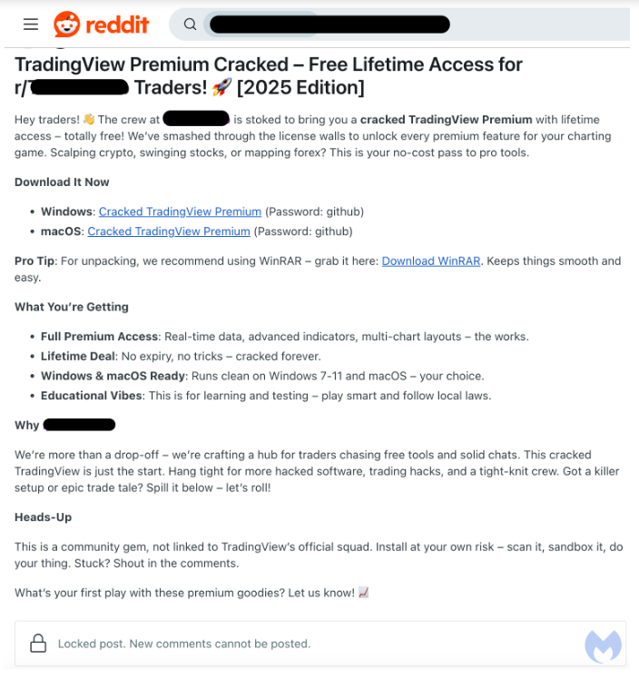 Malwarebytes:监测到恶意软件以 TradingView 破解版等形式传播,用户需注意防范