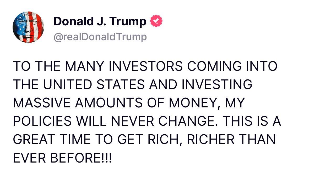 特朗普：我的政策永远不会改变