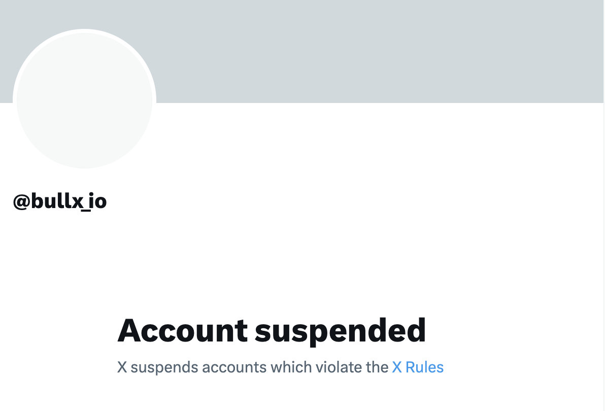 多个TG BOT交易平台X账号被封禁，包括BullX、Bloom等