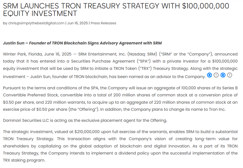 波场 TRON 美股上市打造“TRX 微策略”，DeFi 生态迎来百亿级红利