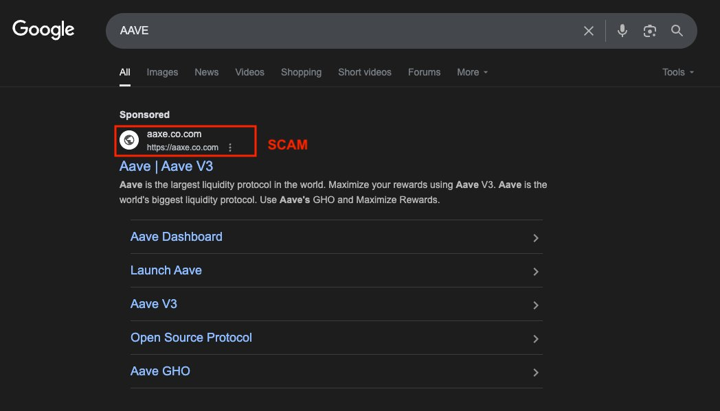 PeckShield：谷歌搜索 “Aave” 排名首位的结果为钓鱼网站