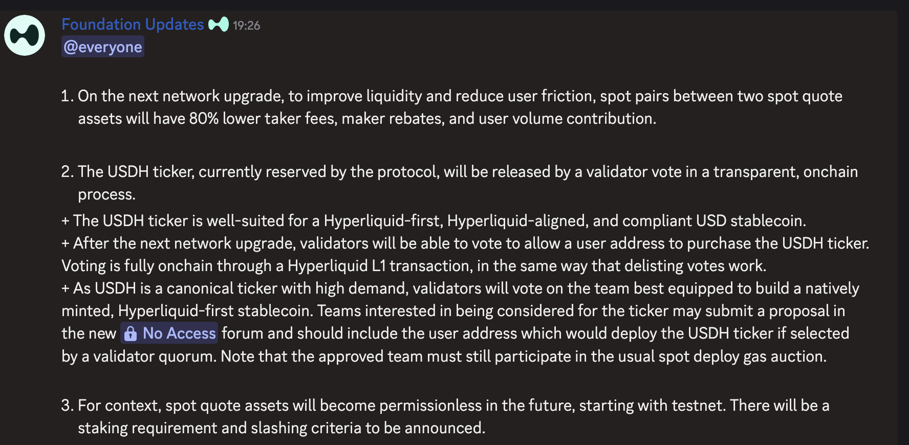 Hyperliquid将释放USDH代币符号用于稳定币发行