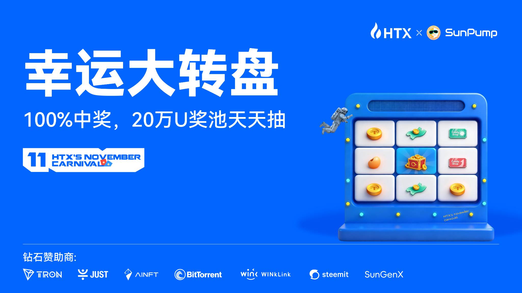 火币 HTX 双十一狂欢月送出 28 万 USDT 豪礼
