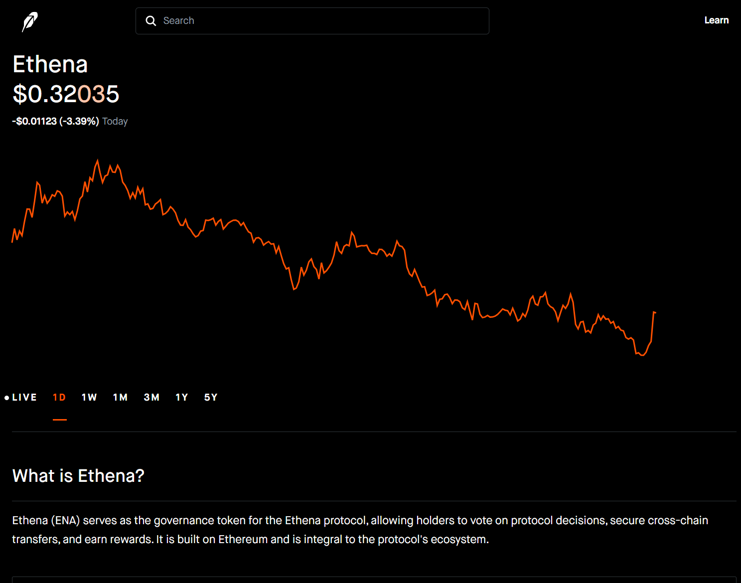 Robinhood 上线 ENA
