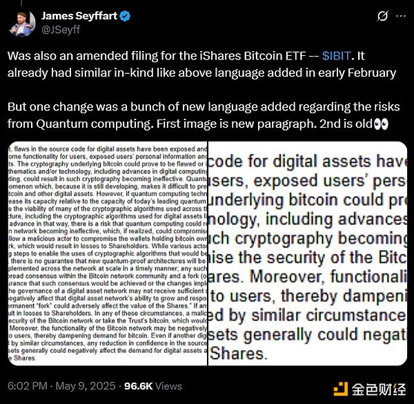 贝莱德为何将量子计算列为比特币ETF的风险因素？
