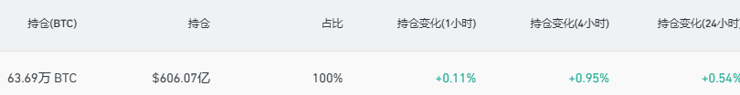 全网比特币合约持仓小幅反弹，升至606.07亿美元
