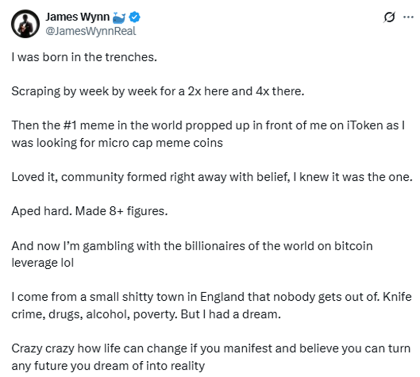 合约巨鲸James Wynn：从贫民窟到12亿美元加密大玩家