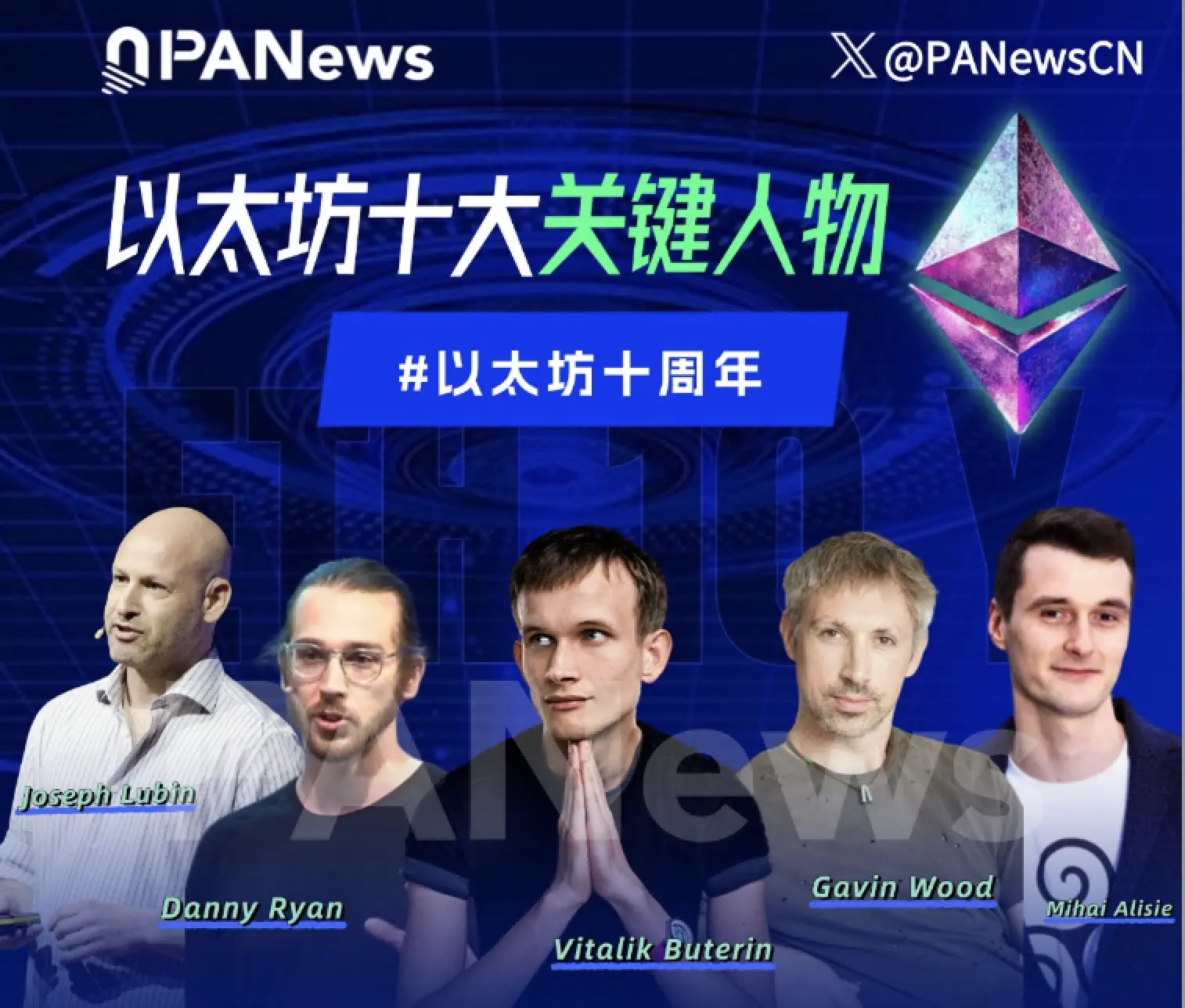 以太坊主网上线十周年：从创世八人组到去中心化社区的关键先生们