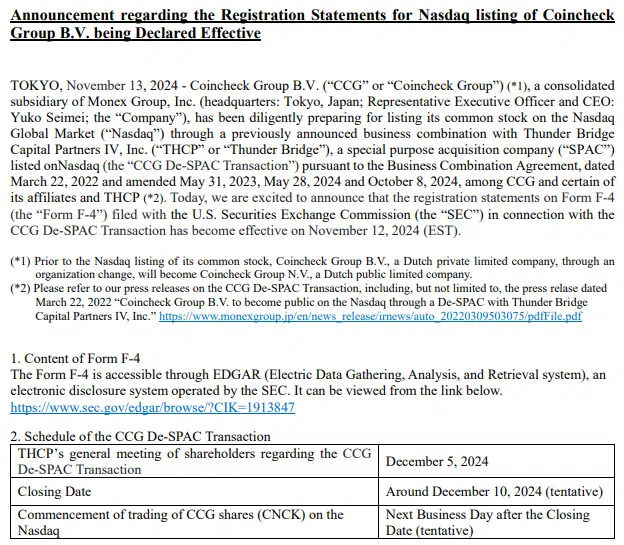 日本交易所Coincheck将登录纳斯达克,特朗普政府将为更多加密公司IPO“开绿灯”?