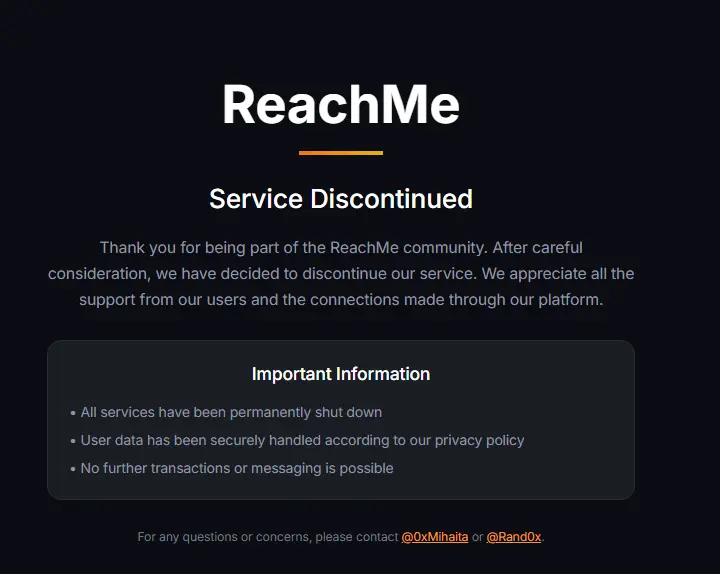 付费聊天平台 ReachMe 宣布停止运营